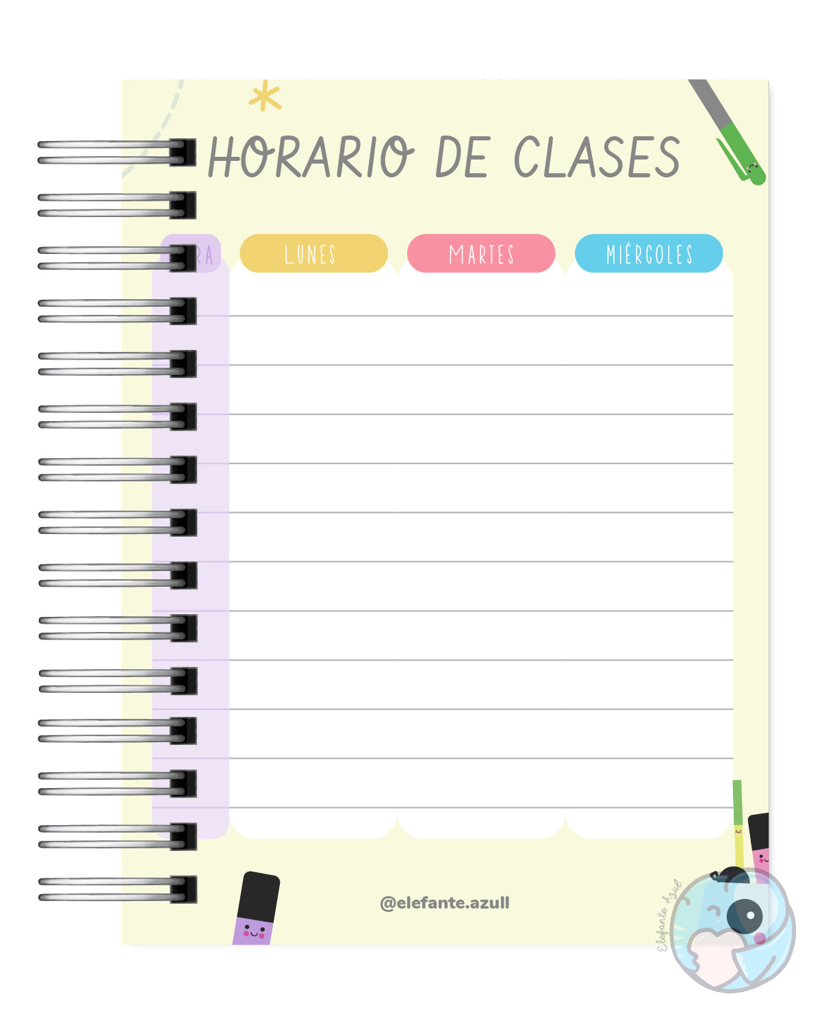 Planner Universitario 2024 Diseño Estándar – Elefante Azull